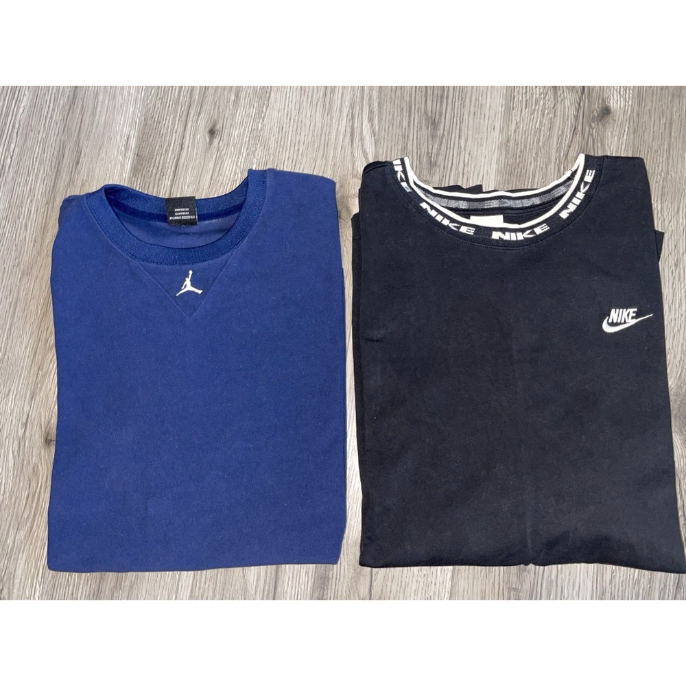 Vintage Nike Jordan & Nike Men's Shirts Size XXL Short Sleeve Navy Blue‎ Black